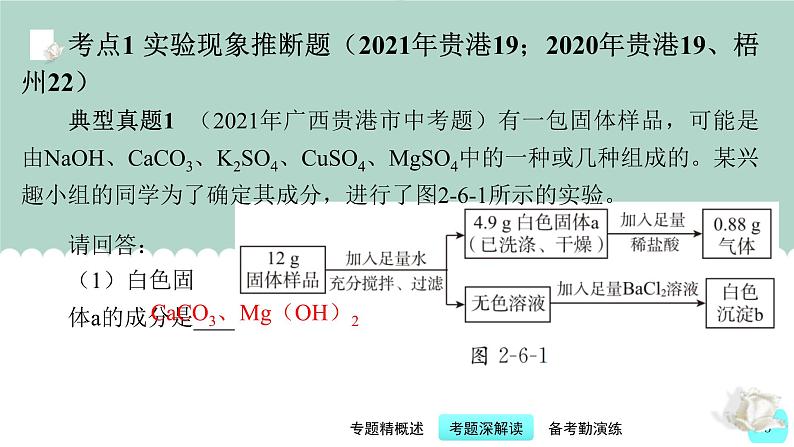 中考化学二轮复习提升练习课件第6讲 中考物质推断题（含解析）第5页