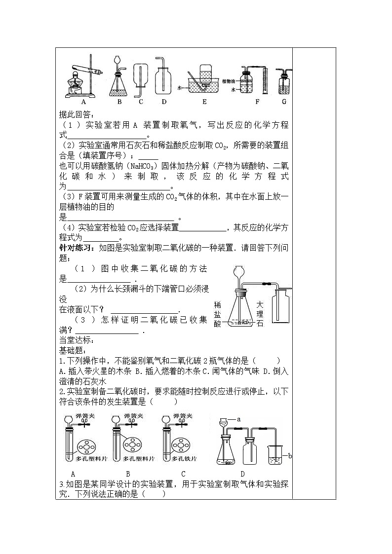 人教版中考化学一轮复习碳的氧化物复习教案03