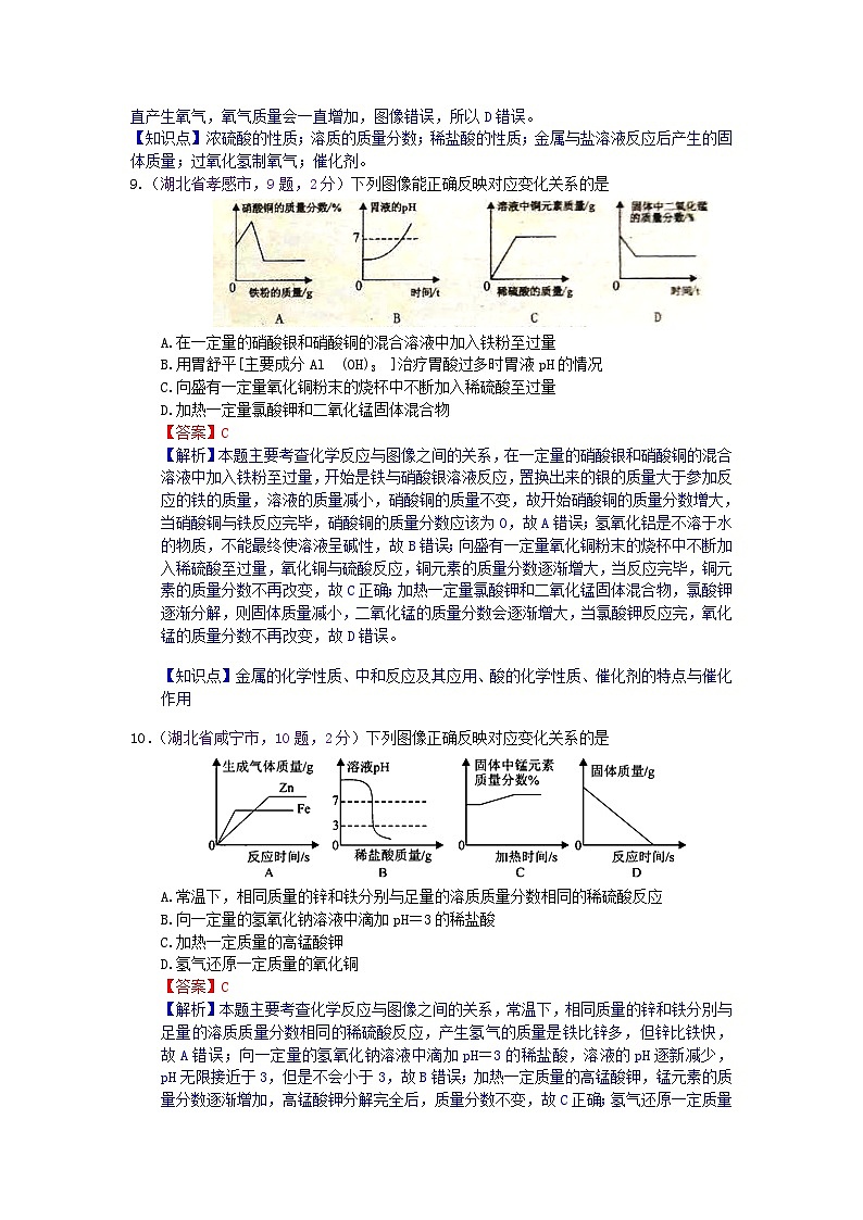中考化学一二轮复习题 专1  图像题第3页
