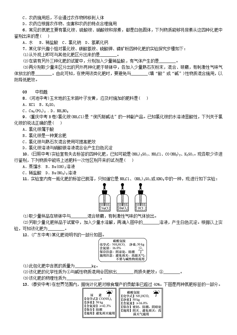 第十一单元《盐化肥课题2化学肥料》同步练习-九年级化学下册人教版第2页