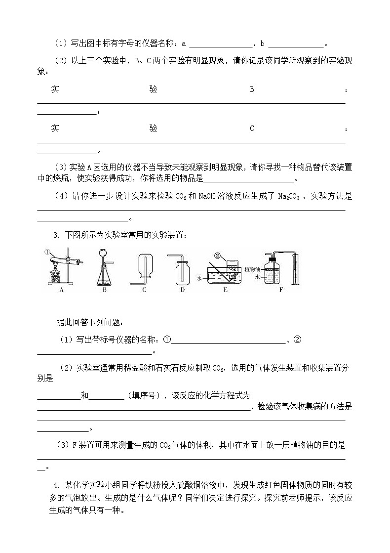 《化学实验》复习题-九年级下册化学人教版第2页