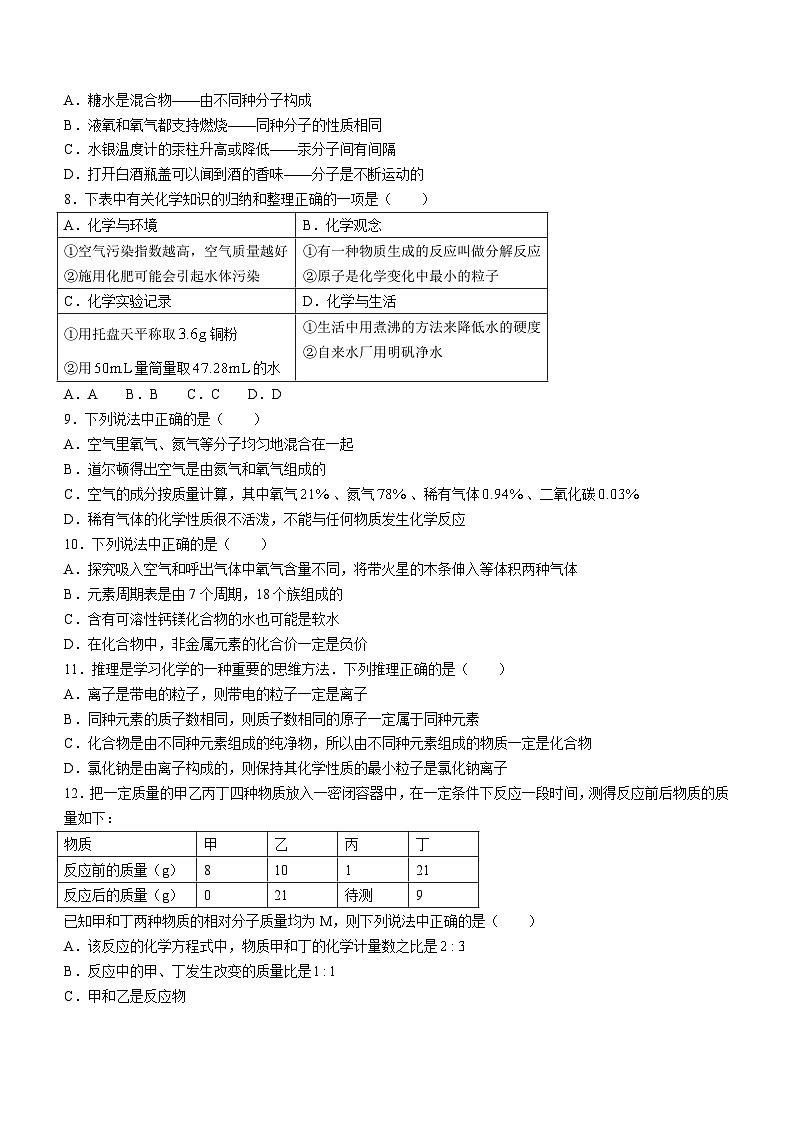 黑龙江省齐齐哈尔市铁锋区2023-2024学年九年级上学期期中化学试题第2页