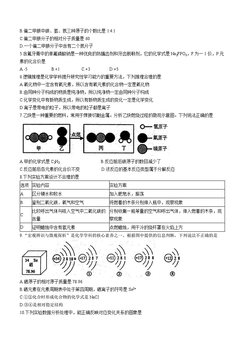 湖北省鄂州市梁子湖区2023-2024学年九年级上学期期中化学试题第2页