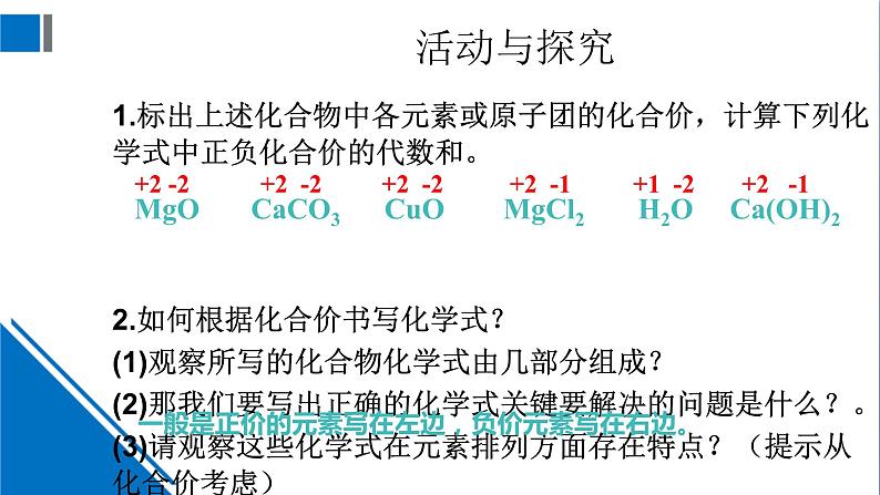 化学沪教版九上同步课件：3.3 物质的组成（第2课时 化学式的书写 简单化合物的命名）第5页