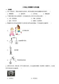 山东省淄博市2023年八年级上学期期中化学考试试题(附答案）