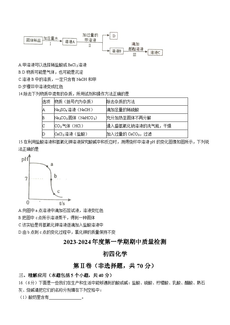 山东省烟台市牟平区2023-2024学年九年级上学期期中化学试题03