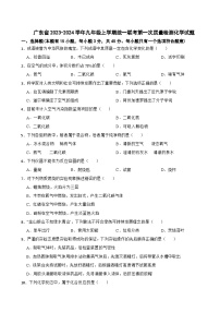 广东省2023-2024学年九年级上学期统一联考第一次质量检测化学试题