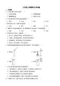 海南省2023年九年级上学期期中化学试题（附答案）