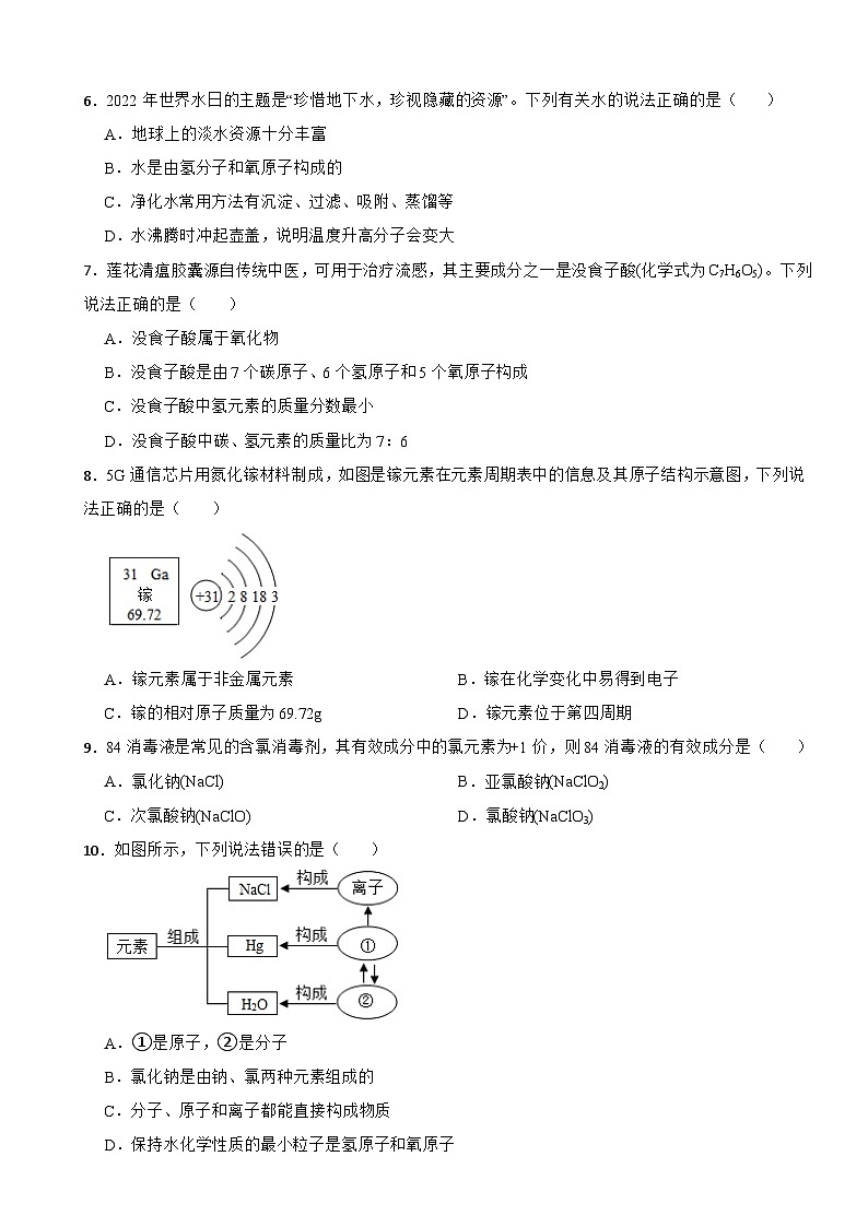 河南省南阳市2023年九年级上学期期中化学试卷（附答案）第2页