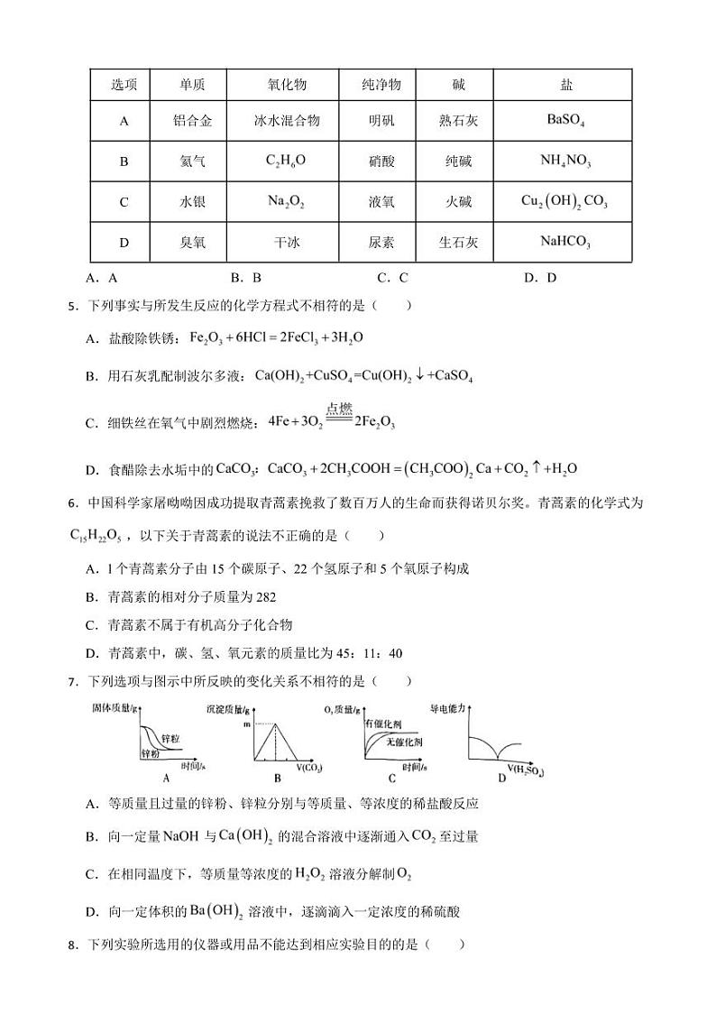 黑龙江省2023年中考化学真题六套附参考答案02