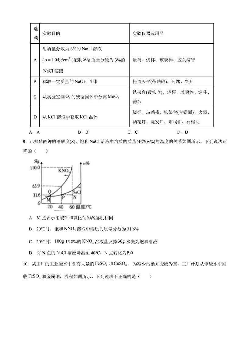 黑龙江省2023年中考化学真题六套附参考答案03