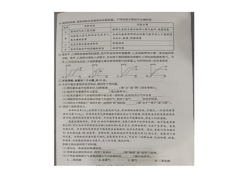 贵州省黔南布依族苗族自治州2023-2024学年九年级上学期11月期中化学试题第2页