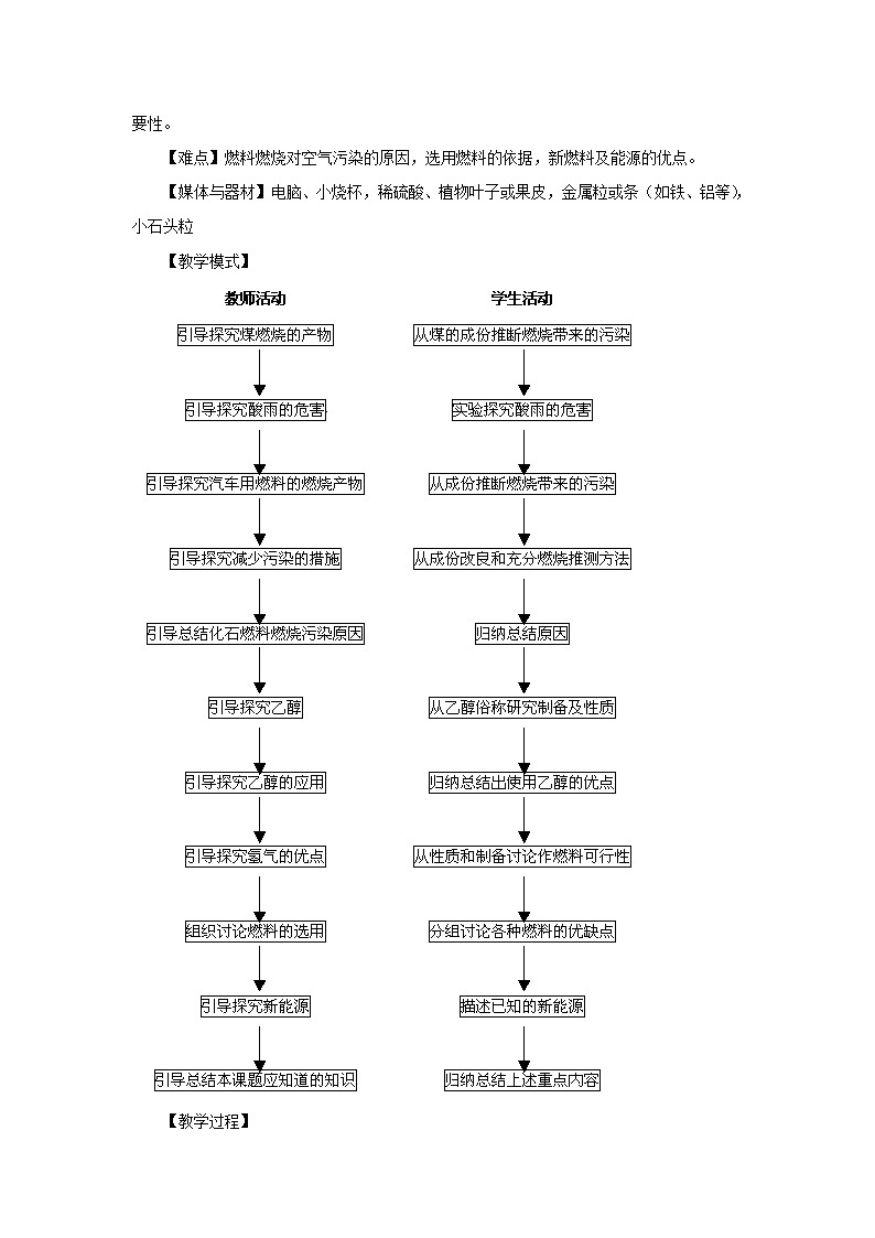《课题2 燃料的合理利用与开发》教学设计1-九年级上册化学人教版第2页