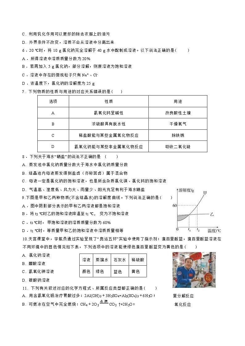 山东省东营市河口区五校联盟2023-2024学年九年级上学期期中化学试题02