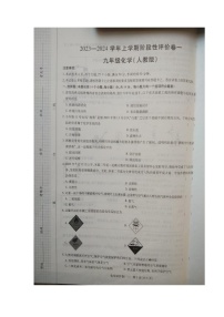 河南省商丘市梁园区双八镇第一中学2023-2024学年九年级上学期第一次月考化学试卷