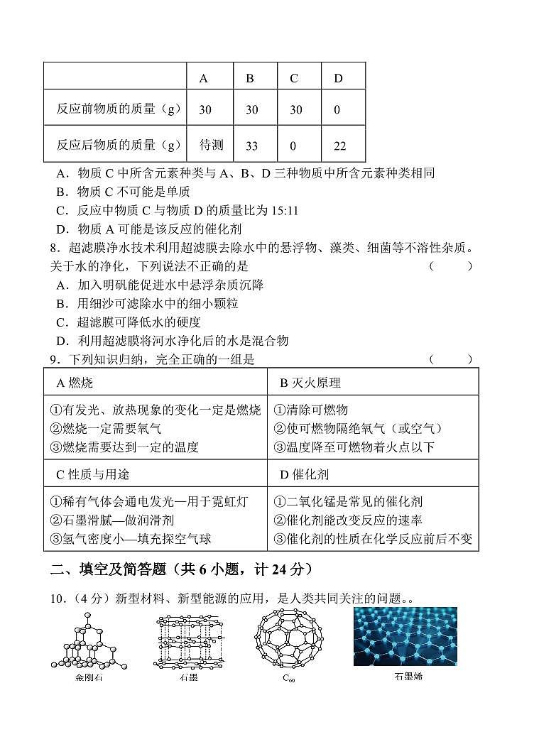 陕西省西安市西光中学2023-2024学年九年级上学期11月期中化学试题第2页