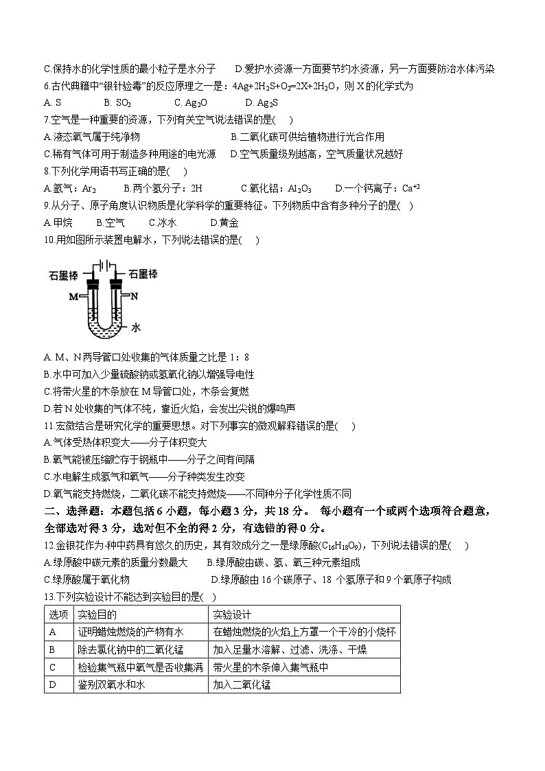 山东省潍坊市高密市2023-2024学年九年级上学期期中化学试题02