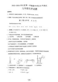 山东省嘉祥县2023-2024学年九年级上学期期中学业水平测试化学试题