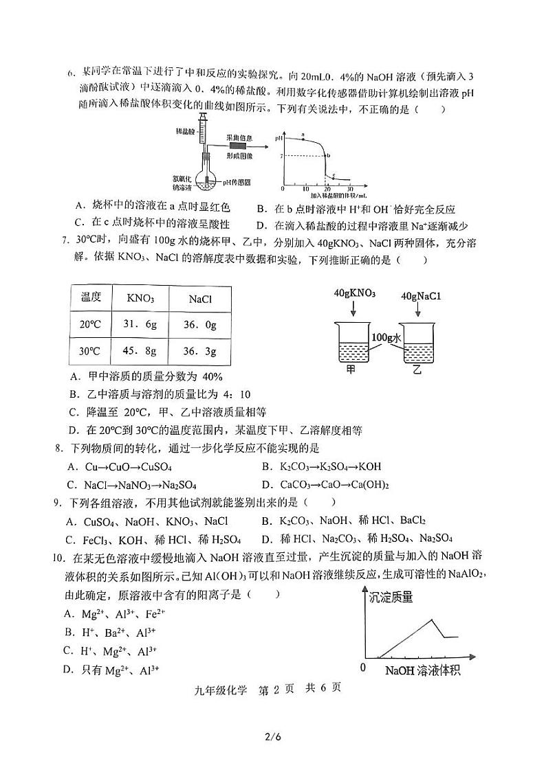 2023山东省济宁市经开区中考第三次模拟考试化学试题第2页