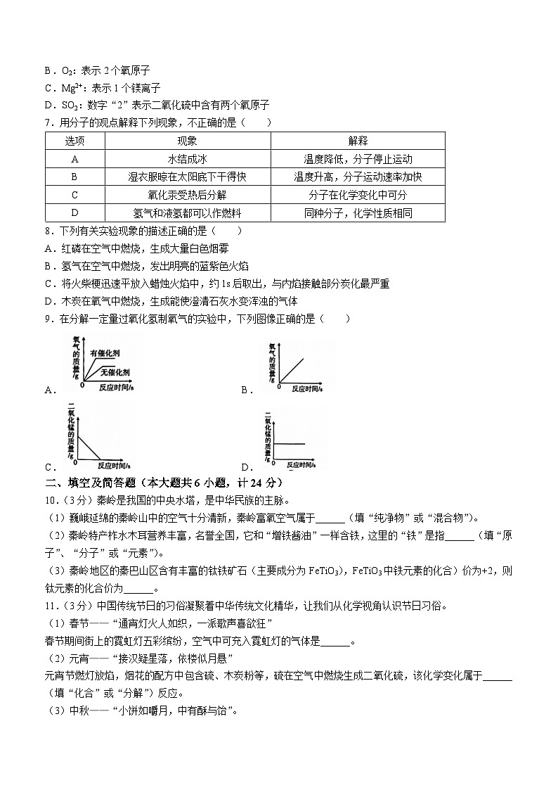 陕西省咸阳市彬州市2023-2024学年九年级上学期期中化学试题02