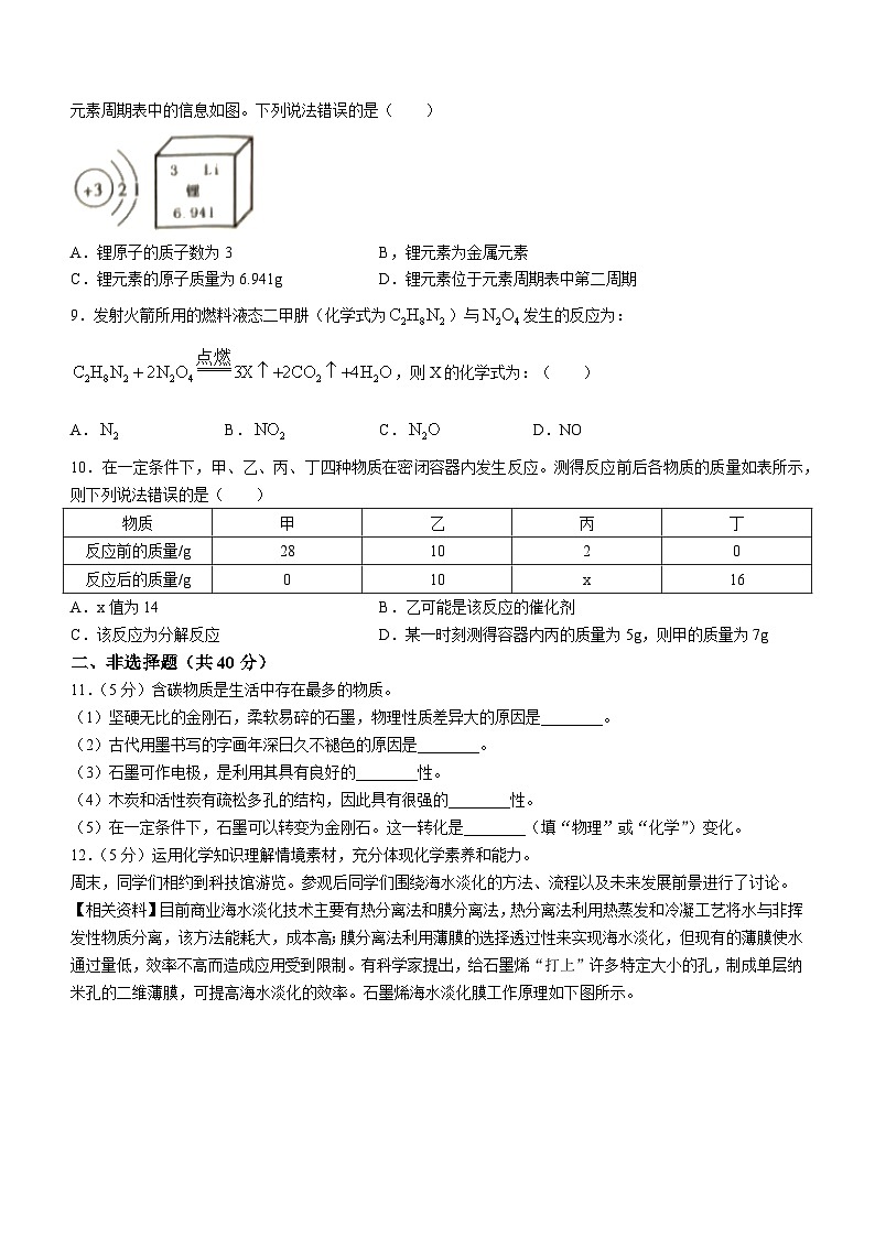 辽宁省葫芦岛市连山区第六初级中学2023-2024学年九年级上学期期中化学试题02