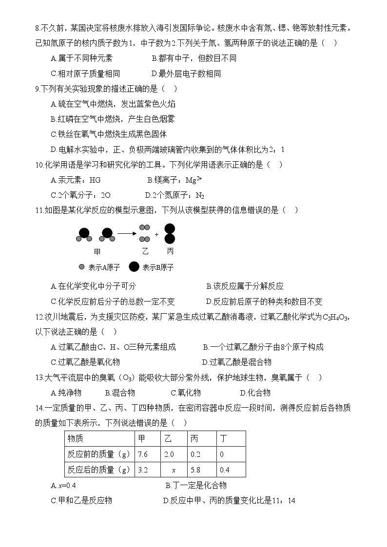 广东省韶关市武江区广医北江实验学校2023-2024学年九年级上学期期中化学试题(含答案)第2页