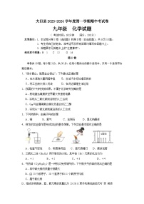 福建省三明市大田县2023-2024学年九年级上学期期中考试化学试题