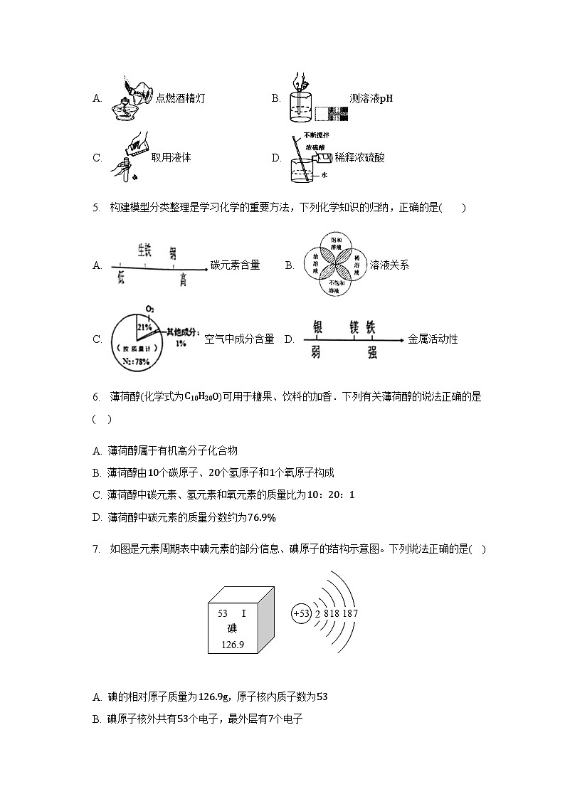 2023年安徽省合肥市长丰县代集中学中考第一次模拟化学试题第2页
