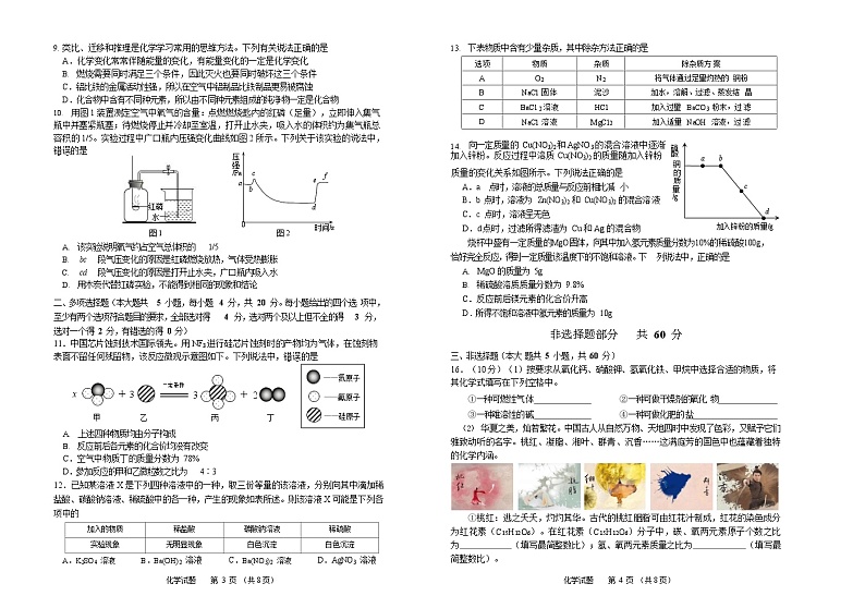 济南市高新区2023年中考化学一模试卷02