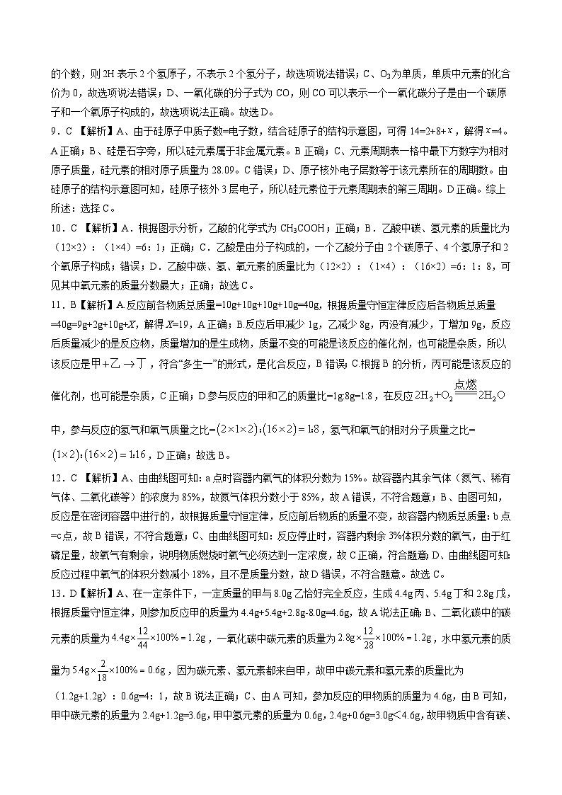 九年级化学第三次月考卷01（全解全析）第2页