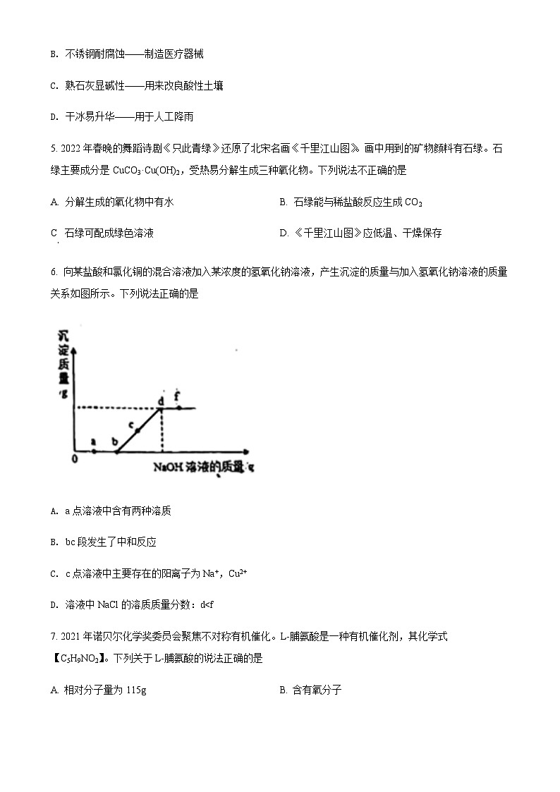 2022年福建省晋江市第一中学、华侨中学中考模拟测试化学试题第2页