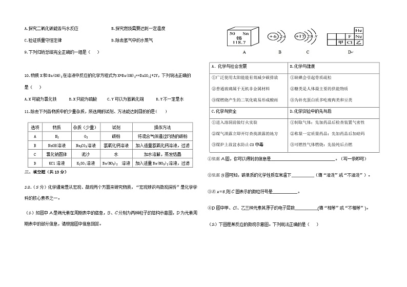 2022年宁夏银川市兴庆区中考模拟考试化学试题02
