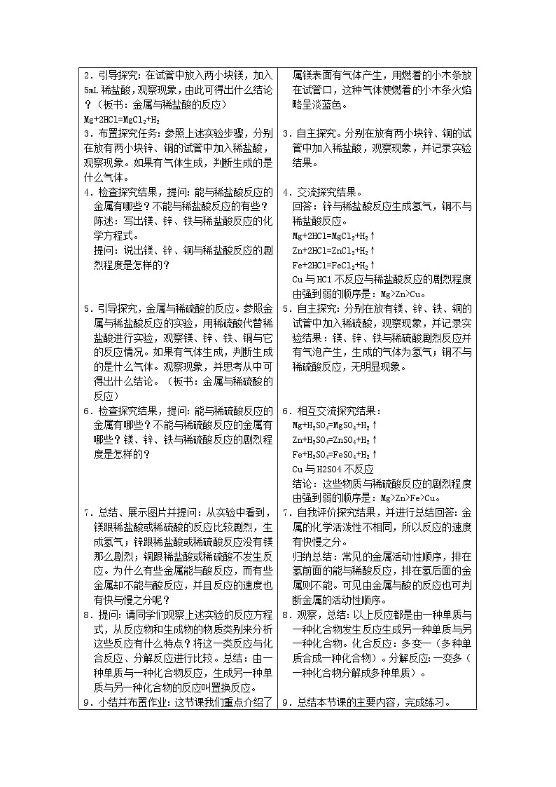 【基于核心素养的教学】课题2 《金属的化学性质》课件PPT（两课时）+教学设计+分层作业03