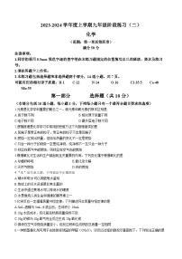 辽宁省沈阳市民办学校联合体2023-2024学年九年级上学期第二次月考化学试题