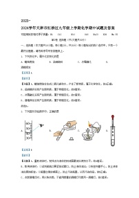 2023-2024学年天津市红桥区九年级上学期化学期中试题及答案