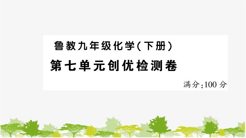 鲁教版化学九年级下册 第七单元创优检测卷课件01