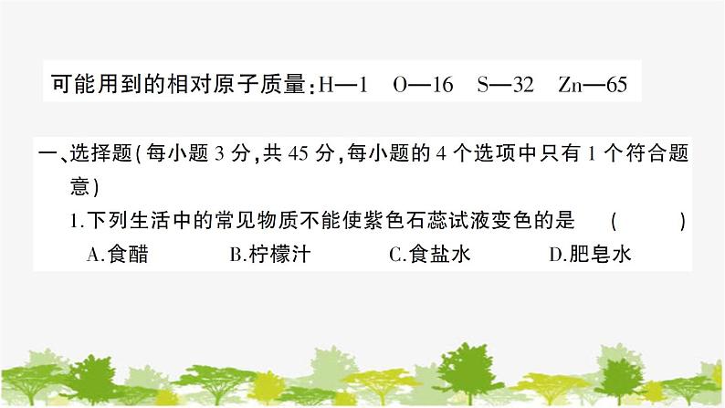 鲁教版化学九年级下册 第七单元创优检测卷课件02