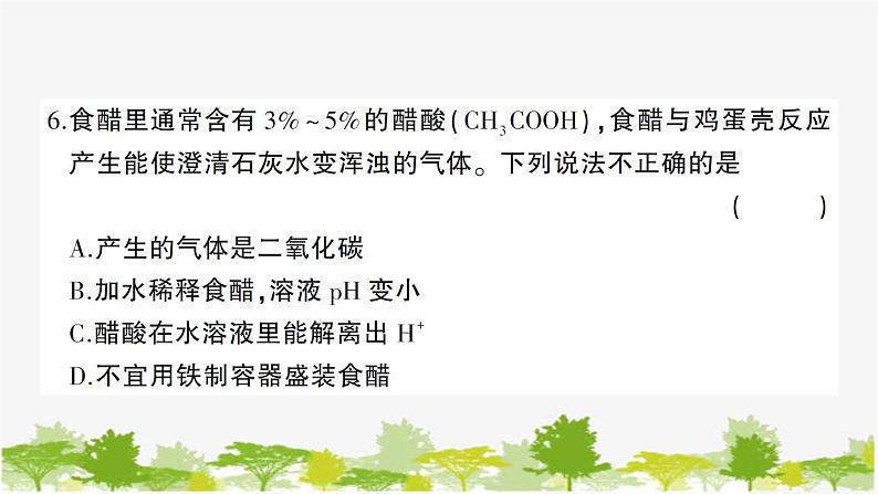 鲁教版化学九年级下册 第七单元创优检测卷课件07