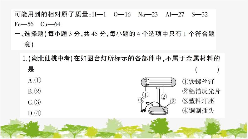 鲁教版化学九年级下册 第九单元创优检测卷课件02