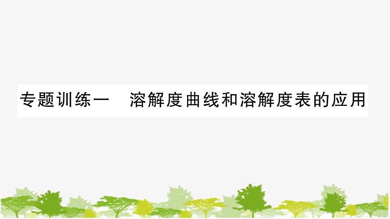 专题训练一 溶解度曲线和溶解度表的应用第1页