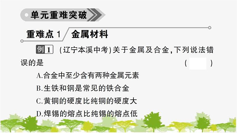 鲁教版化学九年级下册 第九单元 金属习题课件05