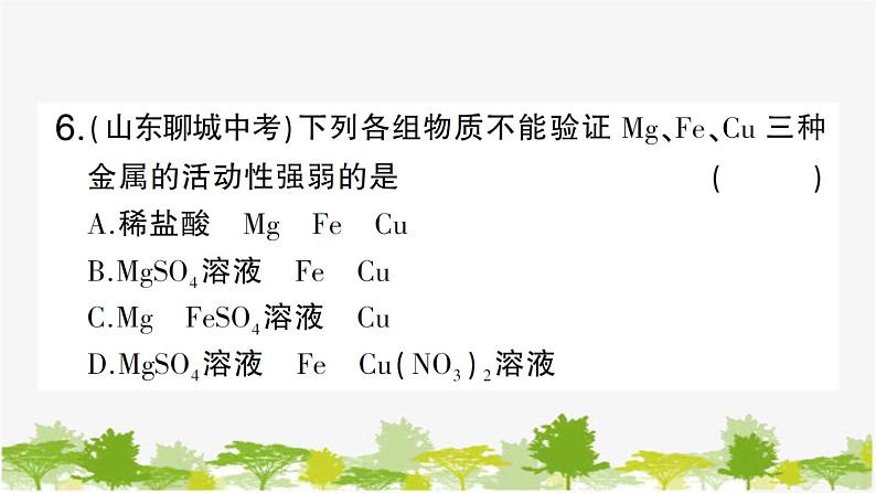 鲁教版化学九年级下册 第九单元 金属习题课件06