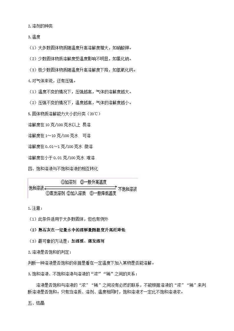 沪教版九年级化学 第6章第3节 物质的溶解性教案02