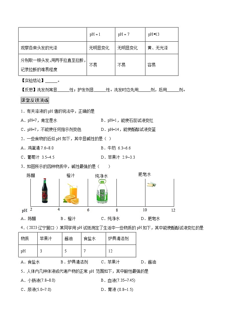 人教版九年级化学下册 10.2.2 溶液酸碱度的表示法——pH（原卷版+解析版）02