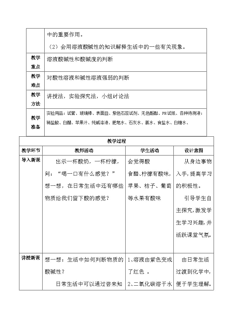 《8.1  溶液的酸碱性》教学设计第2页