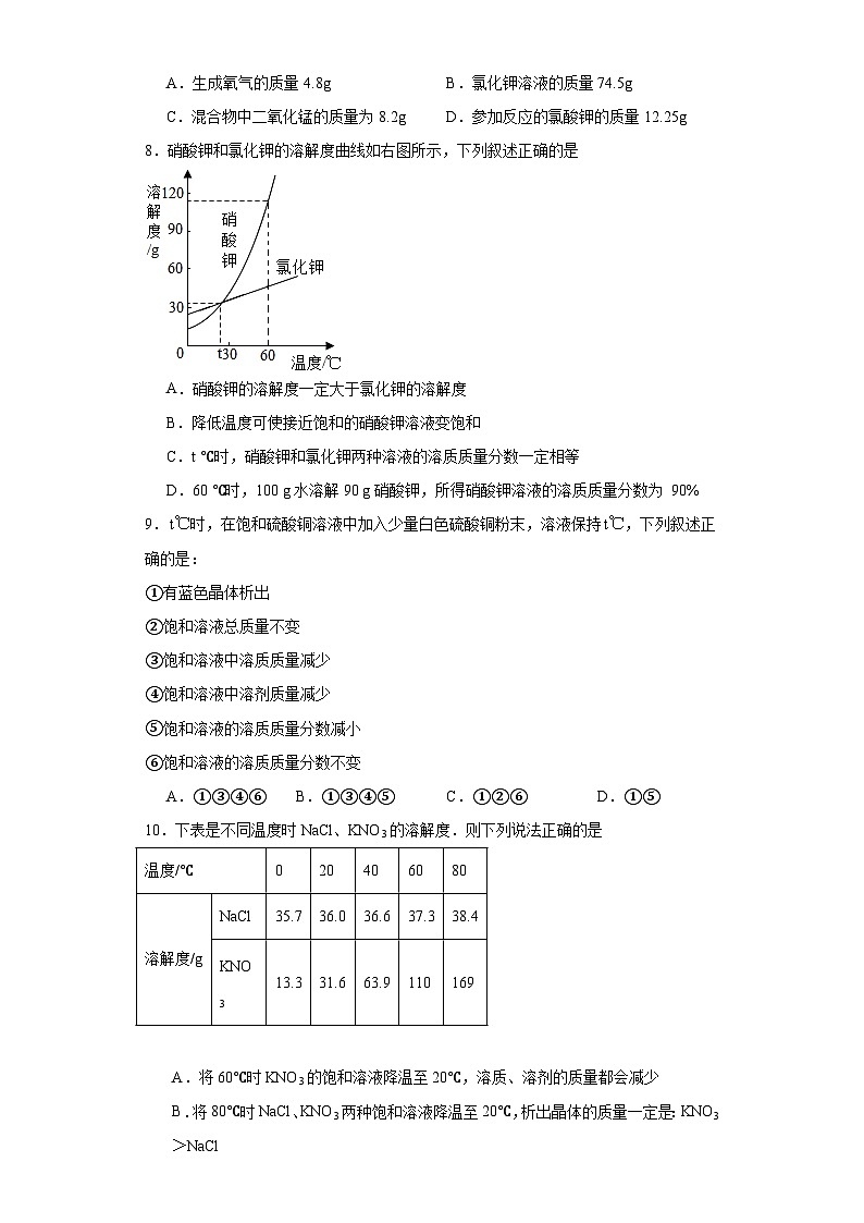 9.3溶液的浓度分层练习 人教版化学九年级下册03