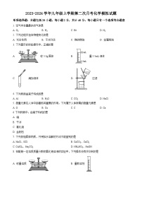 江苏省扬州地区2023-2024学年九年级上学期第二次月考化学模拟试题