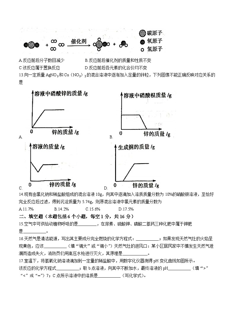 2022年河南省驻马店市普通高中招生考试模拟化学试题(二)(word版无答案)第3页