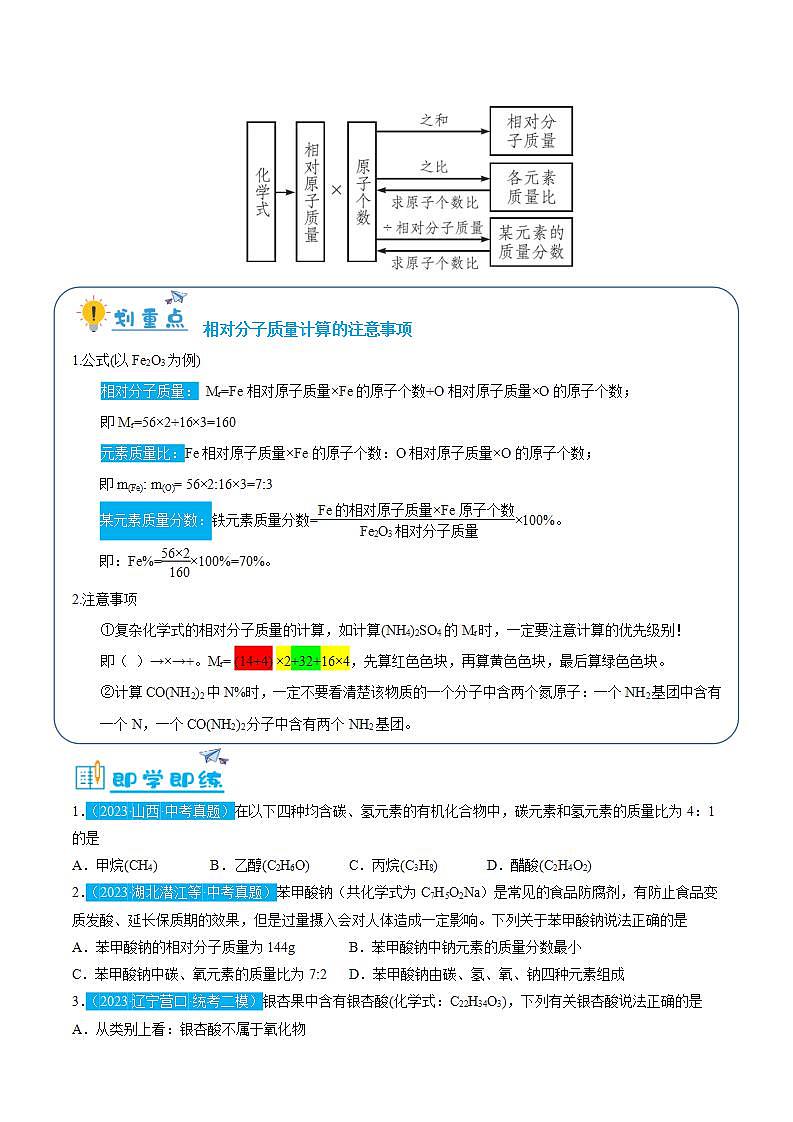4.4.2---有关化学式的计算（含培优竞赛试题）（原卷版）第2页