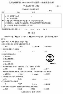 北京市朝阳区2022-2023学年上学期九年级期末化学试题